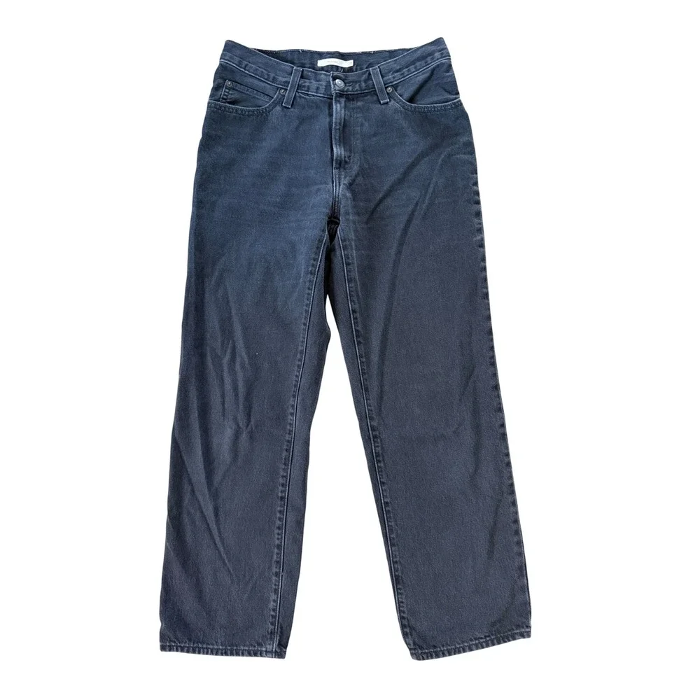 Levis 94 Baggy Jeans Womens 28x31 Washed Black Wide Leg Denim A3510-0000
